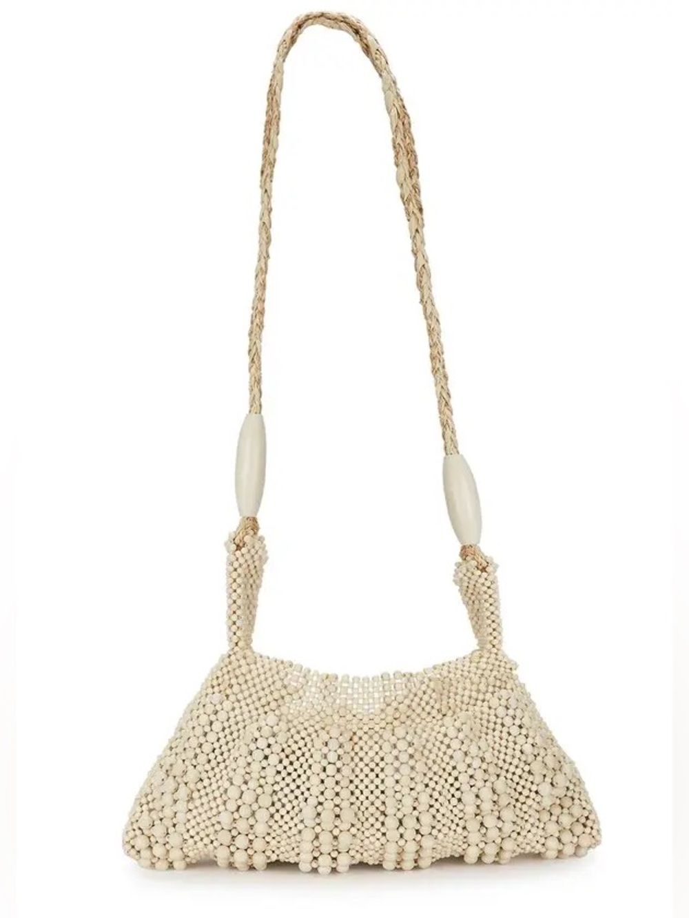 Aranaz scallop wooden beaded shoulder bag